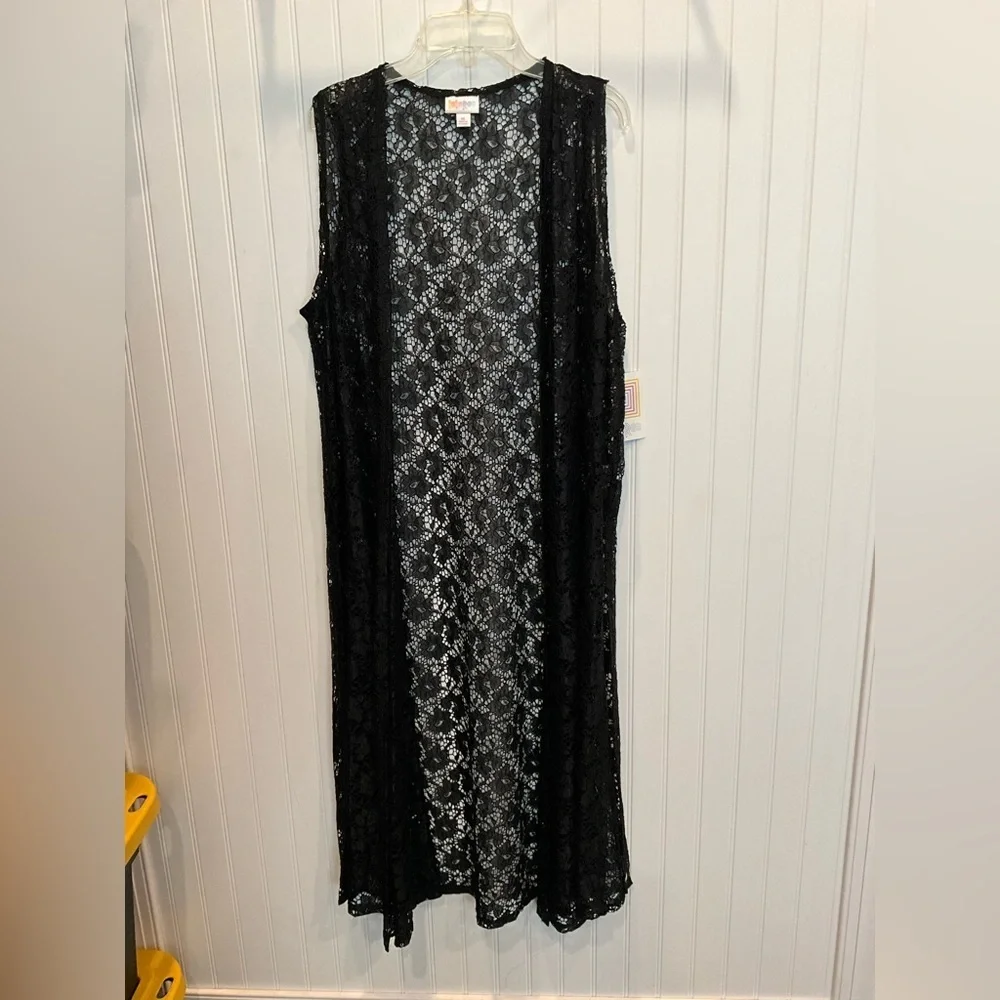 LuLaRoe | Elegant Black Lace Duster Cardigan Medium JOY